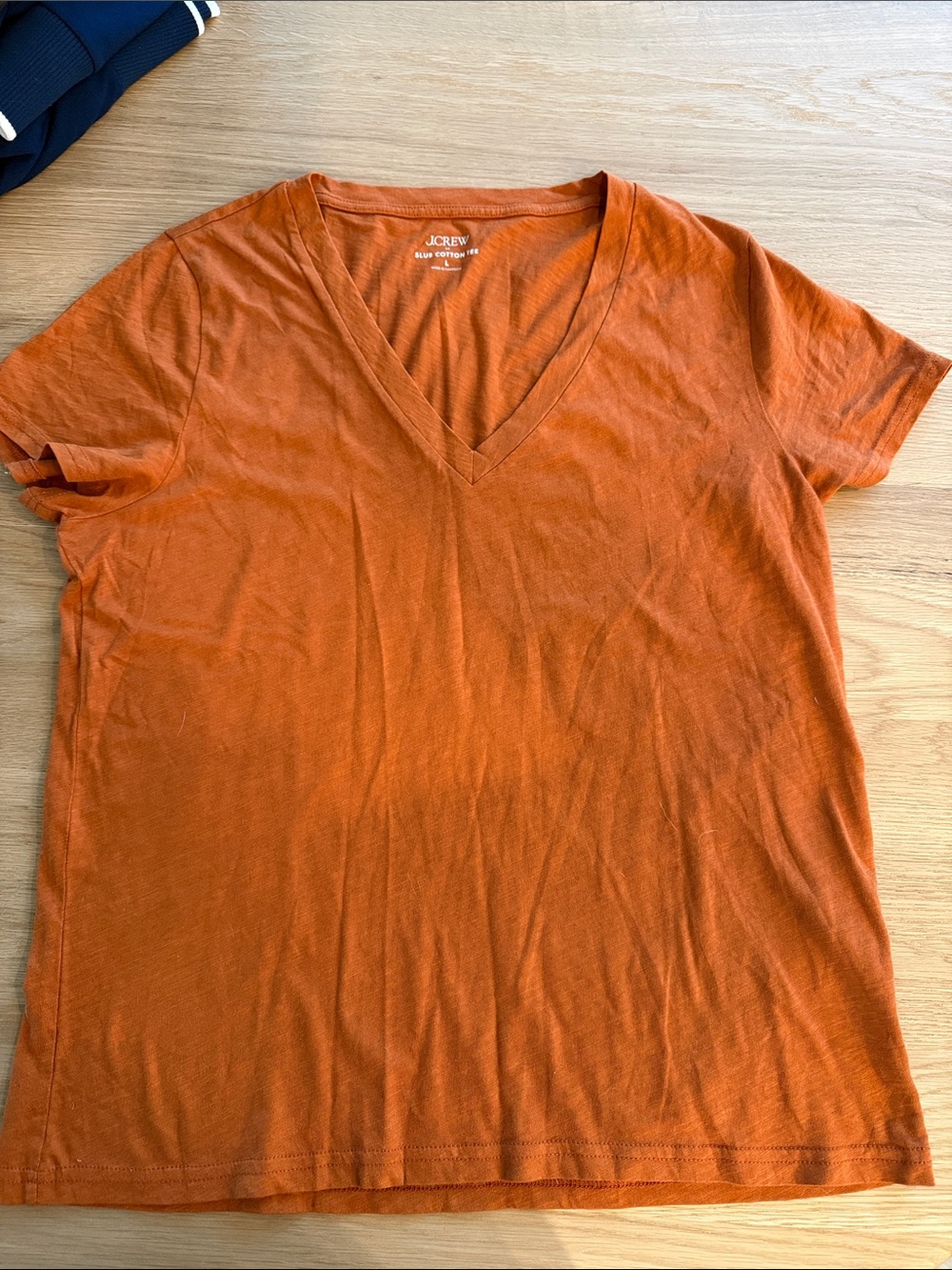 J. Crew Women's Burnt Orange V-Neck Tee